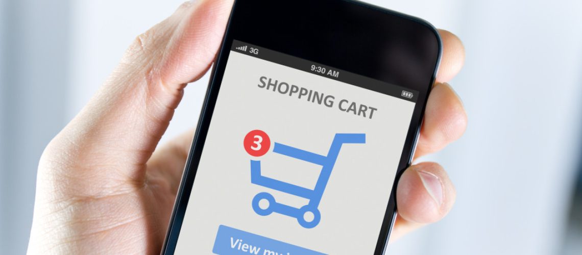 shopping car in smartphone